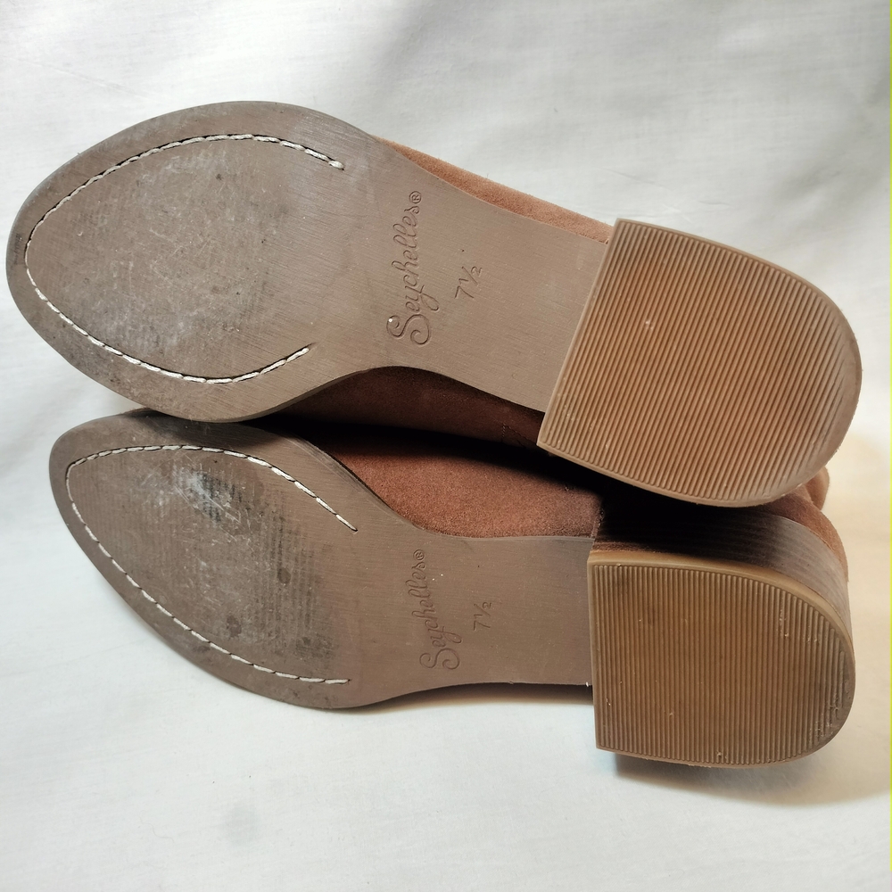 Seychelles (Anthropologie) Renowned Ruffle Suede‎ Ankle Booties - Picture 2 of 8